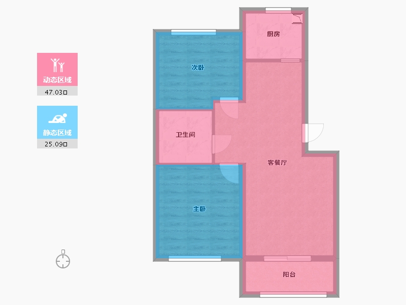 河北省-唐山市-首堂创业家-64.51-户型库-动静分区