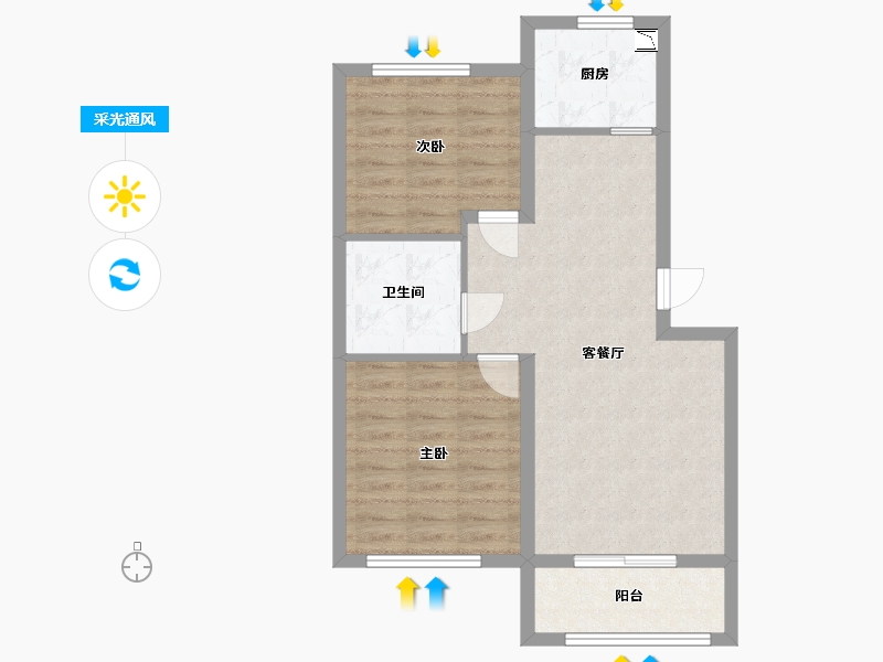 河北省-唐山市-首堂创业家-64.51-户型库-采光通风