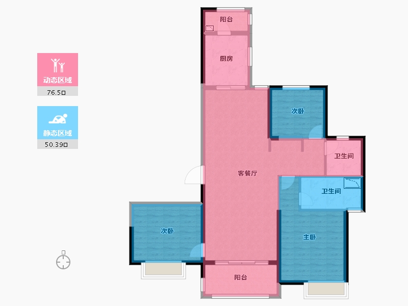 内蒙古自治区-赤峰市-恒大华府-114.01-户型库-动静分区