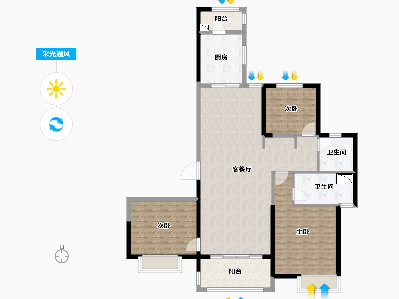 内蒙古自治区-赤峰市-恒大华府-114.01-户型库-采光通风