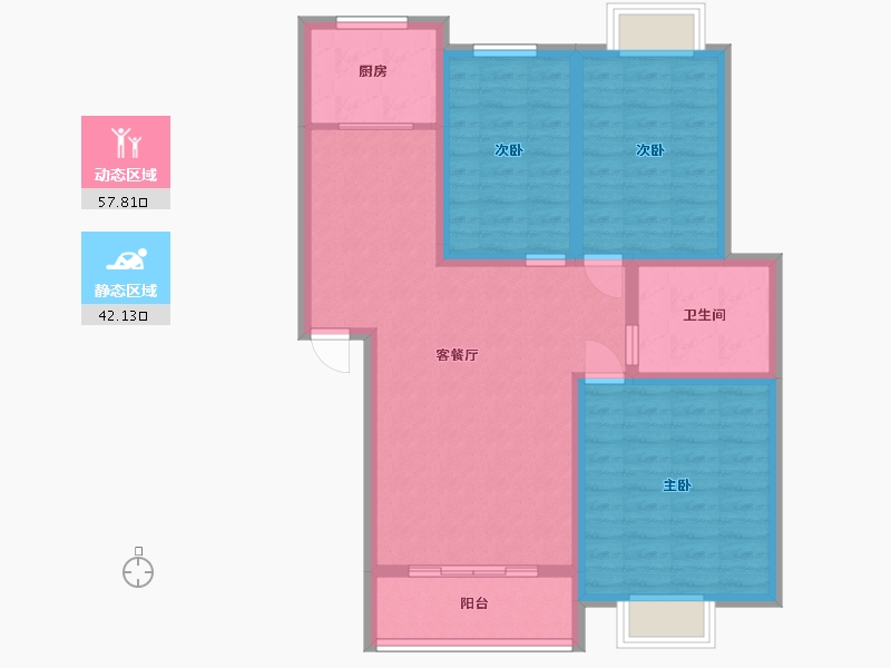 湖北省-孝感市-亿景佳苑-89.41-户型库-动静分区