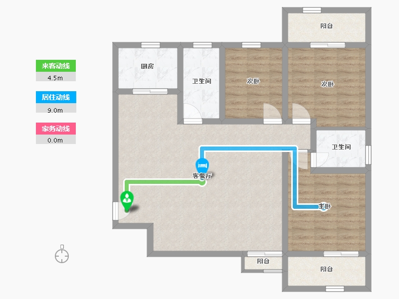 陕西省-咸阳市-宇都纳富特广场-96.73-户型库-动静线