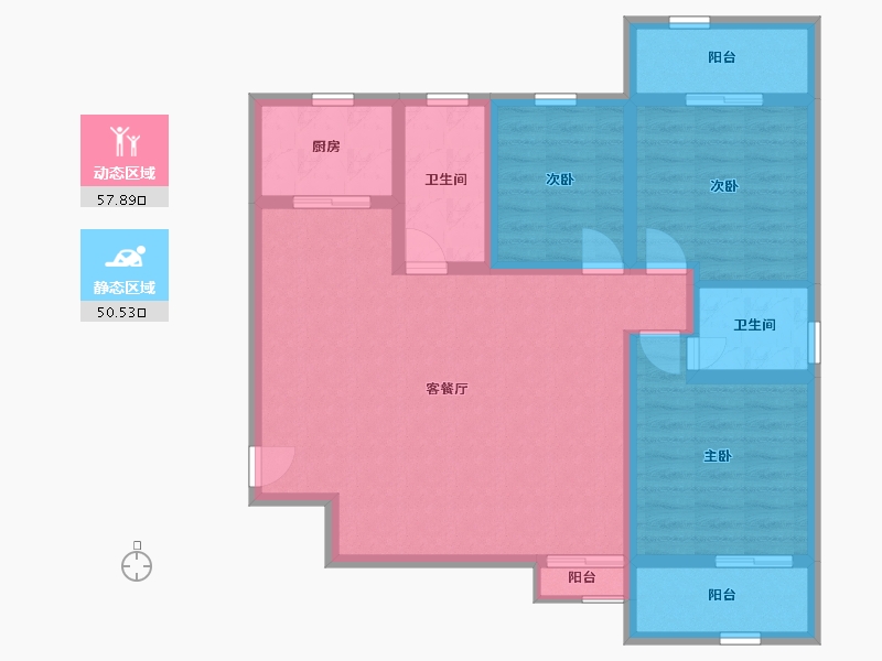 陕西省-咸阳市-宇都纳富特广场-96.73-户型库-动静分区