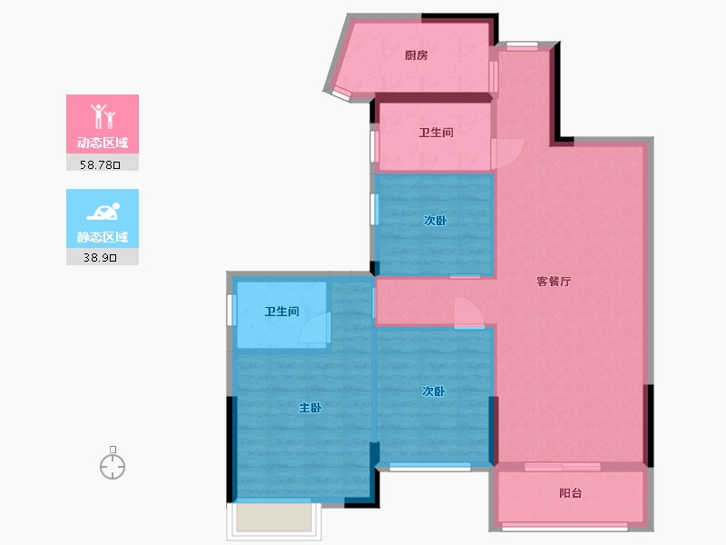 湖北省-孝感市-金港印象-87.96-户型库-动静分区