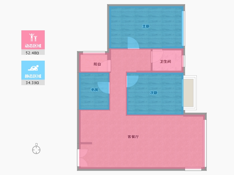 广东省-惠州市-惠州富力湾-79.00-户型库-动静分区