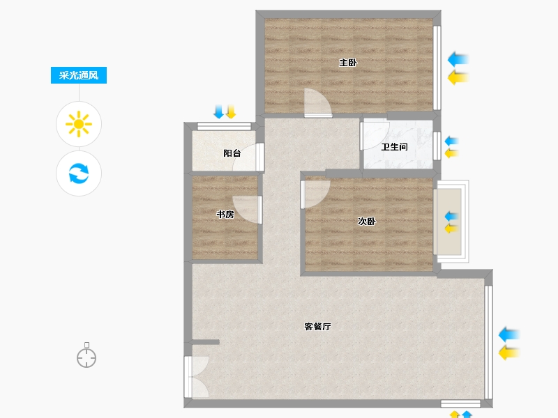 广东省-惠州市-惠州富力湾-79.00-户型库-采光通风