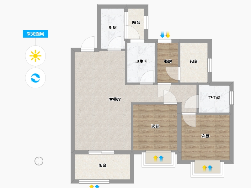 四川省-巴中市-置信府-72.00-户型库-采光通风