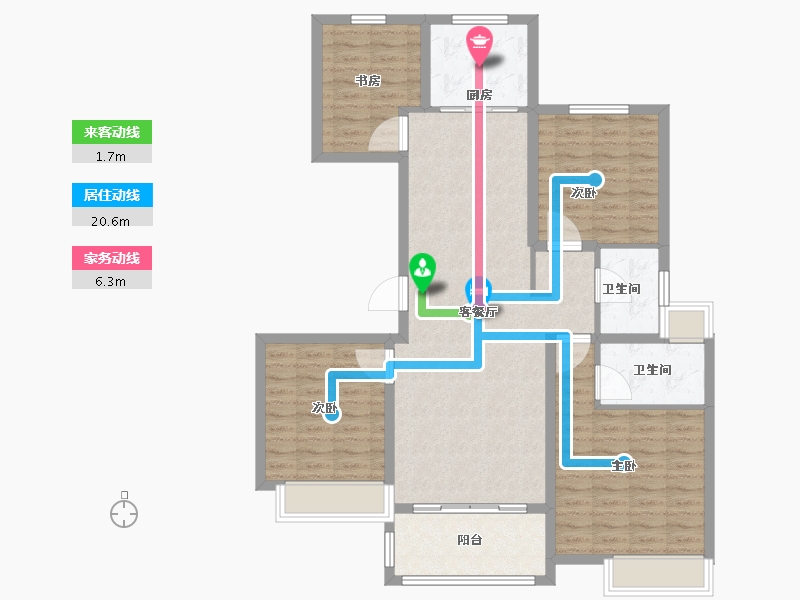 江苏省-徐州市-悦山府-108.60-户型库-动静线