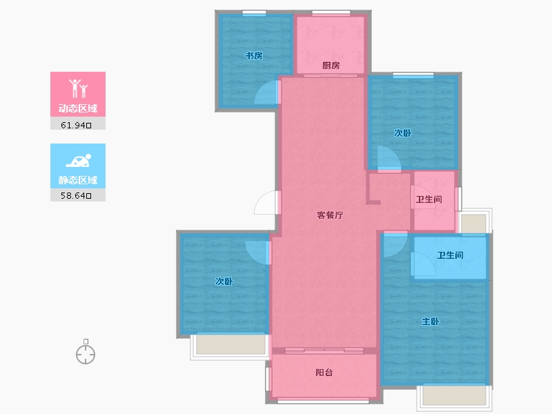 江苏省-徐州市-悦山府-108.60-户型库-动静分区