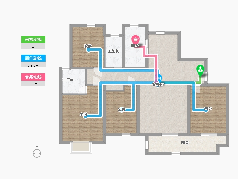 河南省-洛阳市-中骏・雍景湾-108.00-户型库-动静线