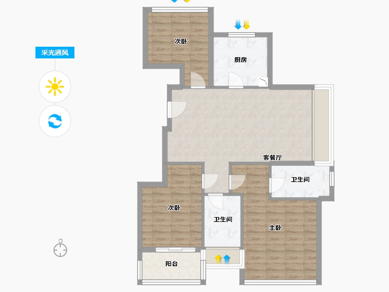 浙江省-杭州市-联发藏珑玉墅-89.00-户型库-采光通风