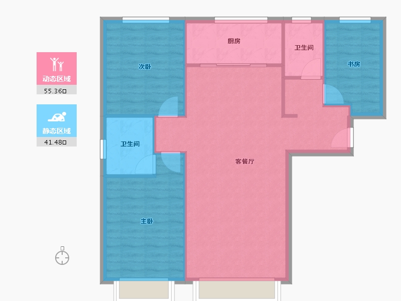 新疆维吾尔自治区-乌鲁木齐市-爱地悦府-88.88-户型库-动静分区