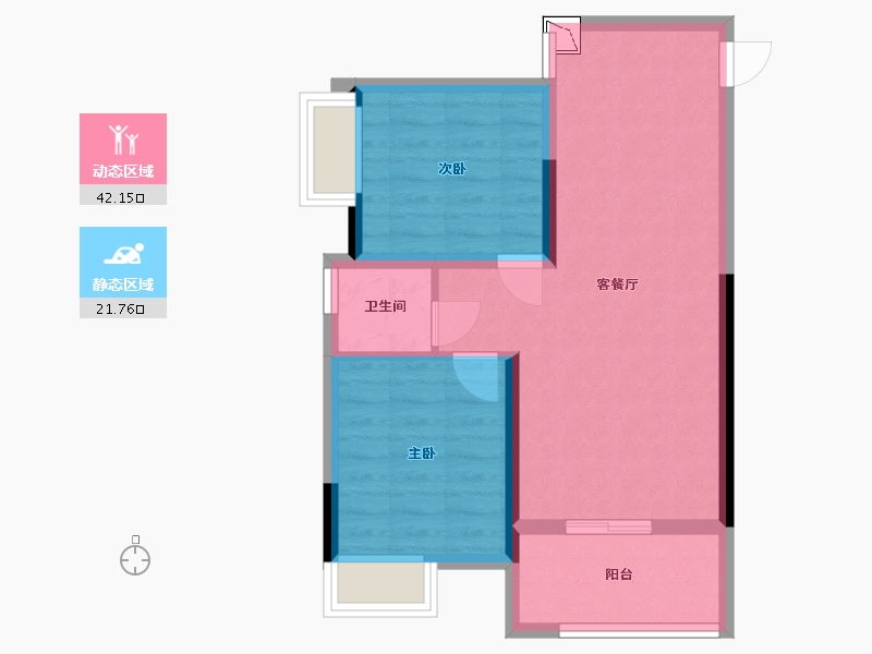 湖北省-咸宁市-绿地国际健康城-56.84-户型库-动静分区