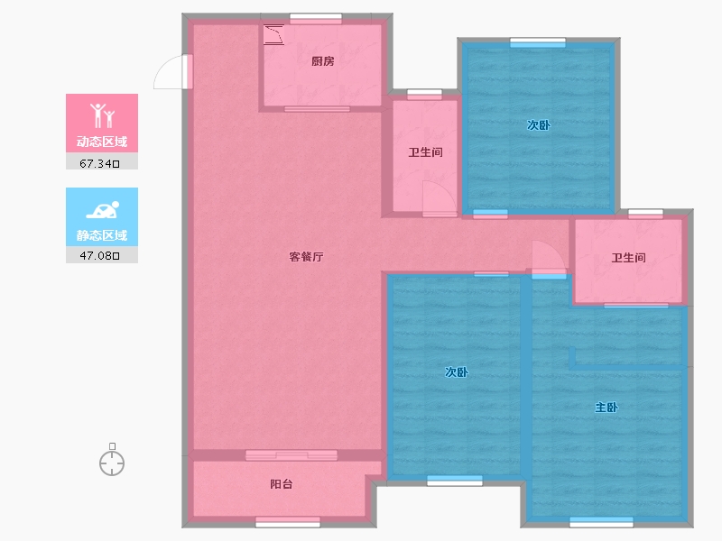 河南省-商丘市-中梁・荣华城-102.41-户型库-动静分区