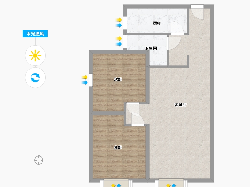 河北省-廊坊市-中央城-71.20-户型库-采光通风