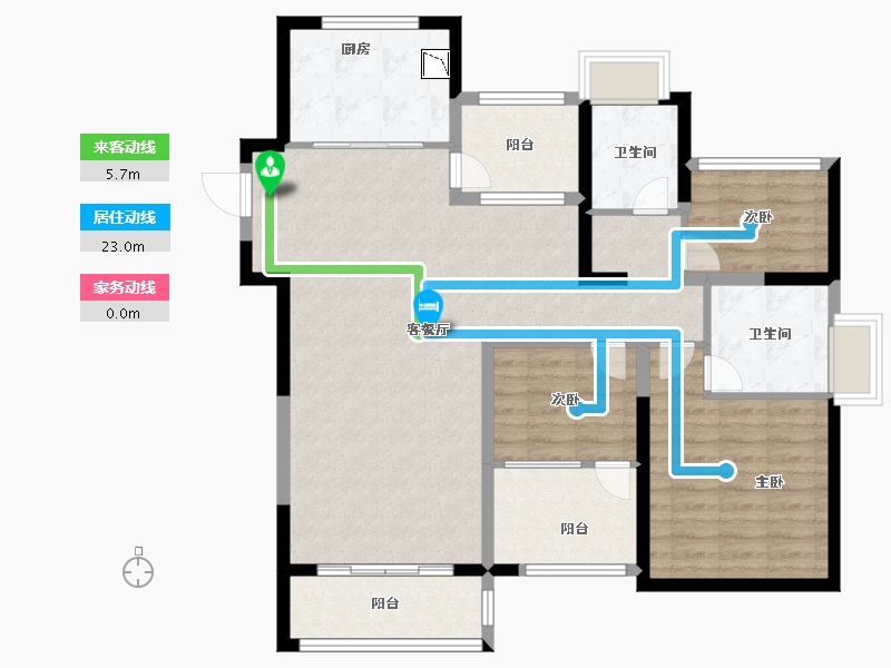 江苏省-苏州市-新湖明珠城青蓝公寓-103.20-户型库-动静线