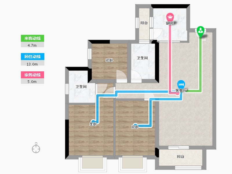 广东省-佛山市-雅域・瑞日天下花园-72.00-户型库-动静线