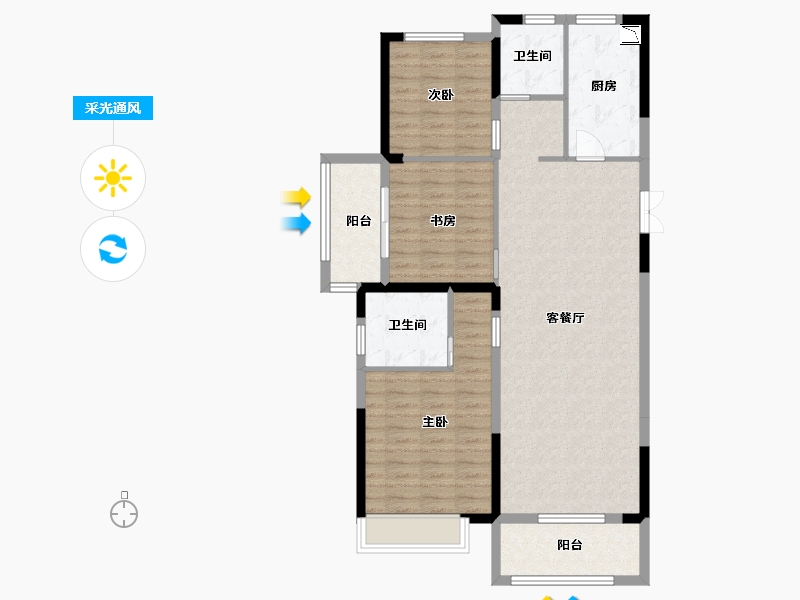 河南省-商丘市-西府海棠-104.80-户型库-采光通风