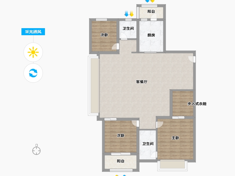 河南省-郑州市-正荣御首府-110.37-户型库-采光通风