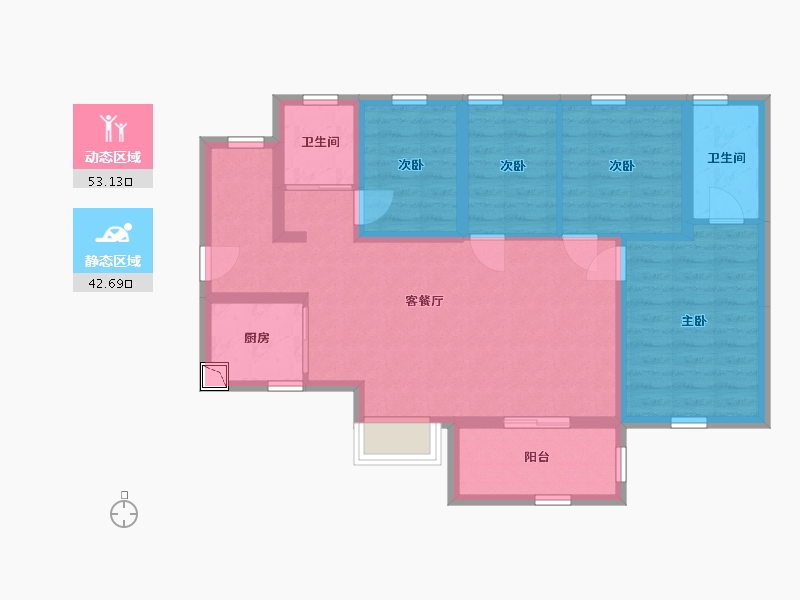 广东省-佛山市-万科金域学府-84.80-户型库-动静分区