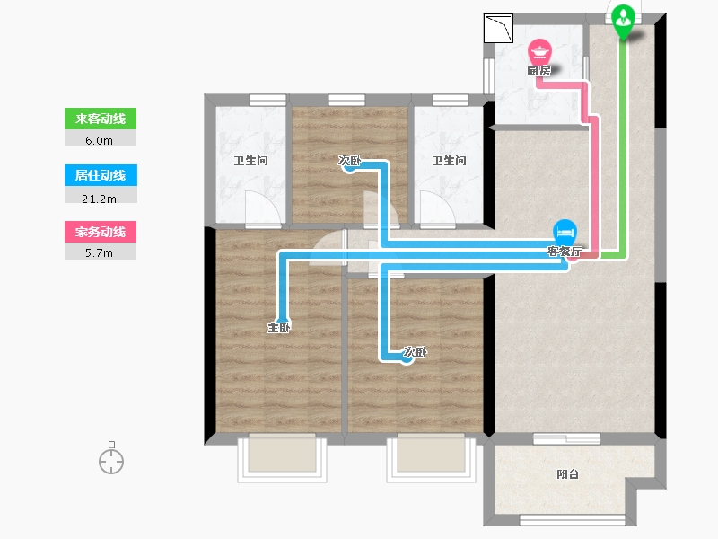 湖北省-黄石市-黄石中都巴黎城-79.04-户型库-动静线