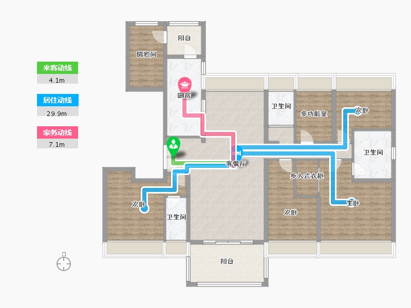 贵州省-贵阳市-碧桂园西南上城-160.04-户型库-动静线