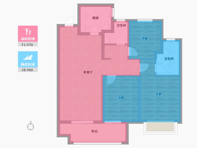 河南省-郑州市-正荣御首府-78.75-户型库-动静分区