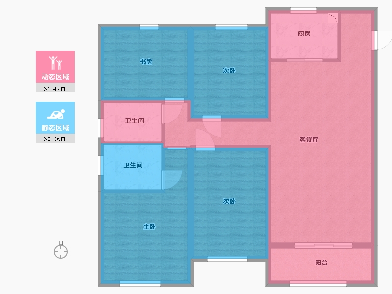 河南省-商丘市-中梁・荣华城-108.79-户型库-动静分区