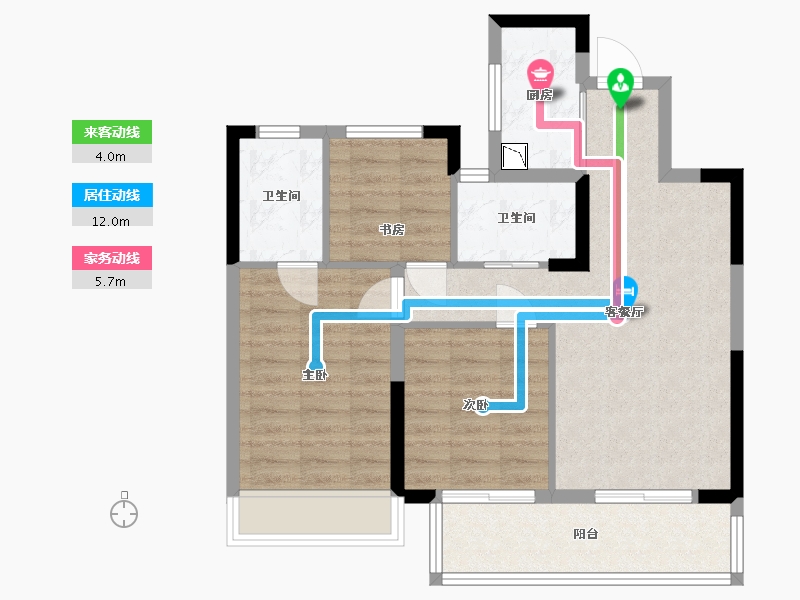 浙江省-嘉兴市-金地碧桂园风华四海-73.35-户型库-动静线