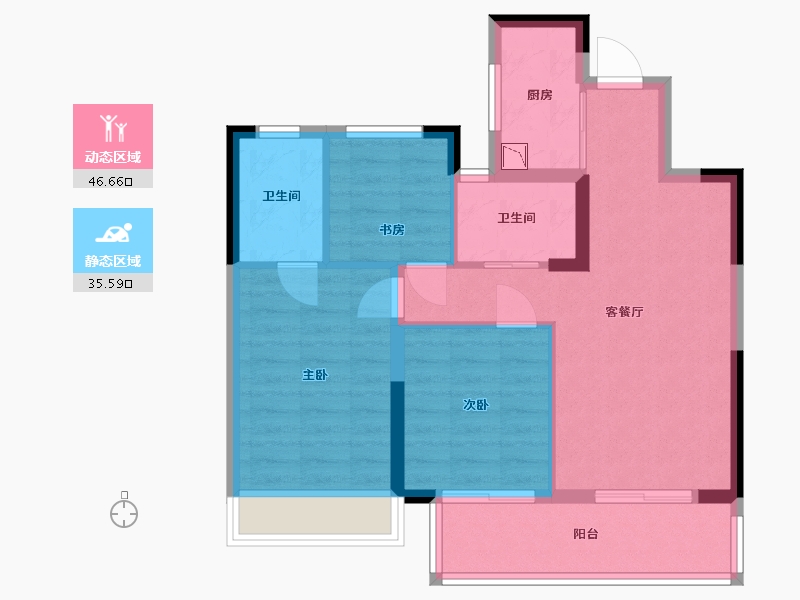 浙江省-嘉兴市-金地碧桂园风华四海-73.35-户型库-动静分区