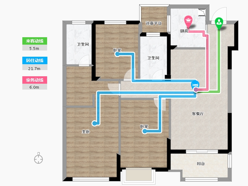 浙江省-丽水市-雅居乐・凯旋城-100.01-户型库-动静线