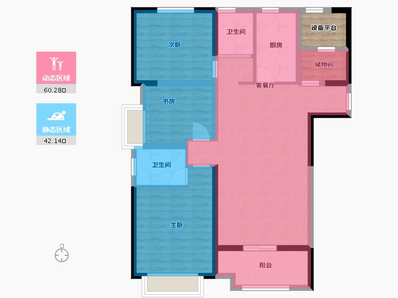 安徽省-合肥市-百大东兴家园-94.39-户型库-动静分区