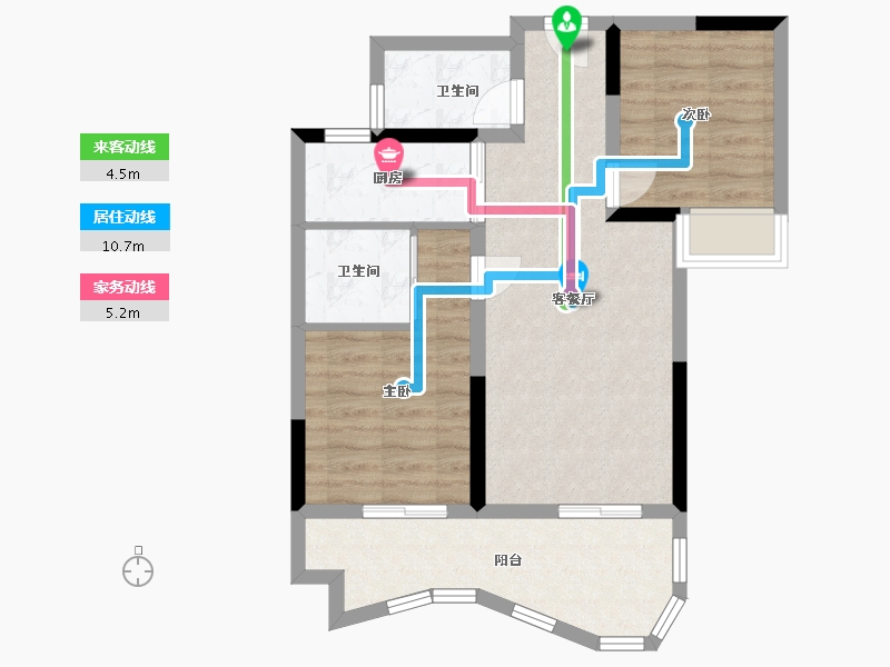 海南省-三亚市-新华联香水湾-65.42-户型库-动静线