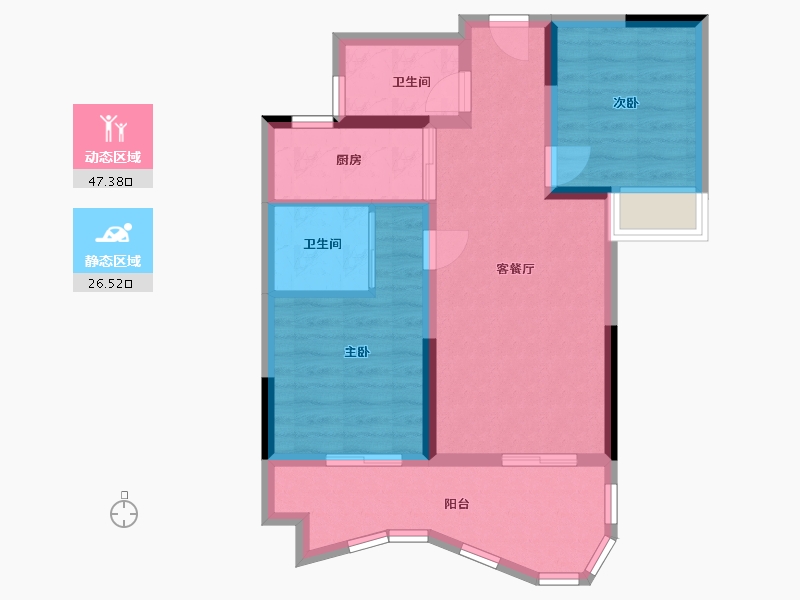 海南省-三亚市-新华联香水湾-65.42-户型库-动静分区