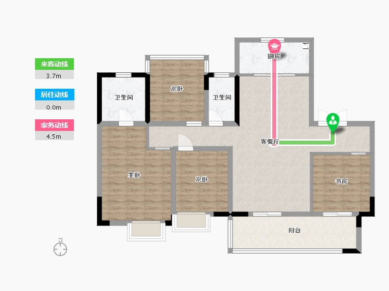 安徽省-合肥市-望江台・�Z宸-114.40-户型库-动静线