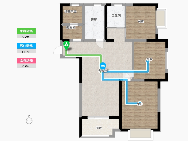 安徽省-合肥市-百大东兴家园-88.80-户型库-动静线