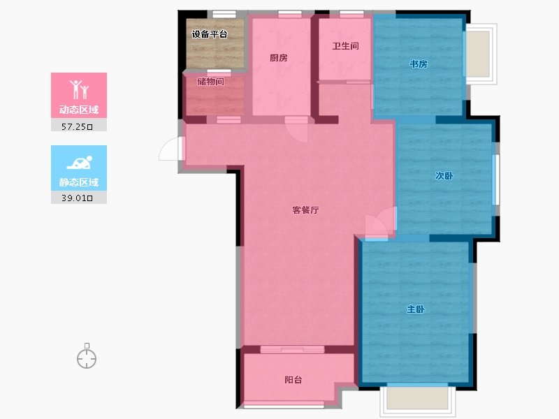 安徽省-合肥市-百大东兴家园-88.80-户型库-动静分区