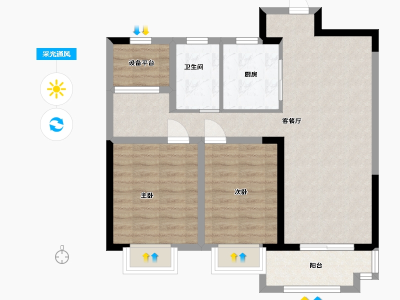 安徽省-合肥市-百大东兴家园-71.20-户型库-采光通风