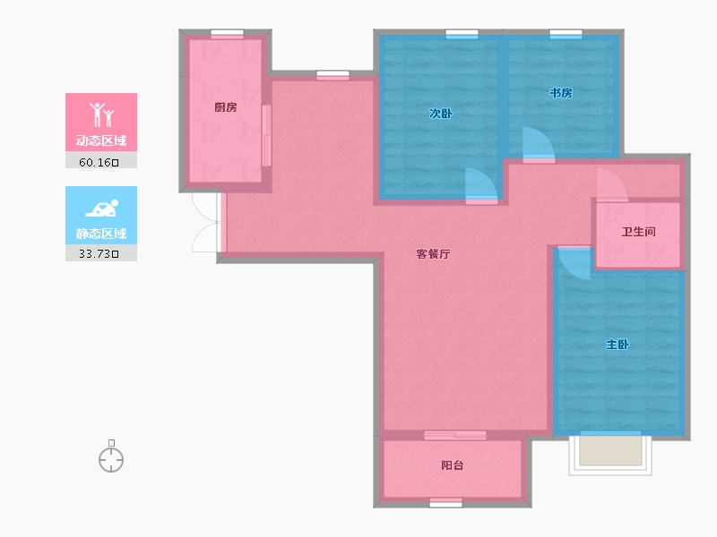 山西省-临汾市-芳馨园-83.26-户型库-动静分区