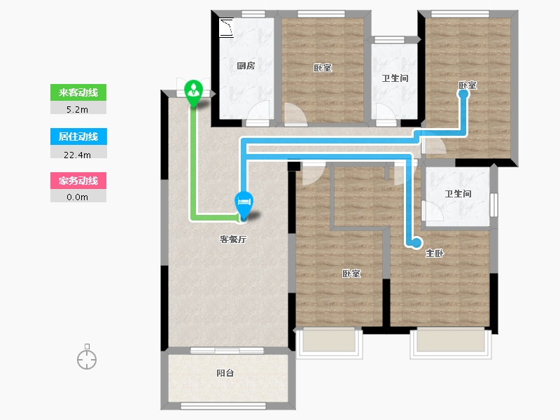 浙江省-丽水市-雅居乐・凯旋城-111.68-户型库-动静线