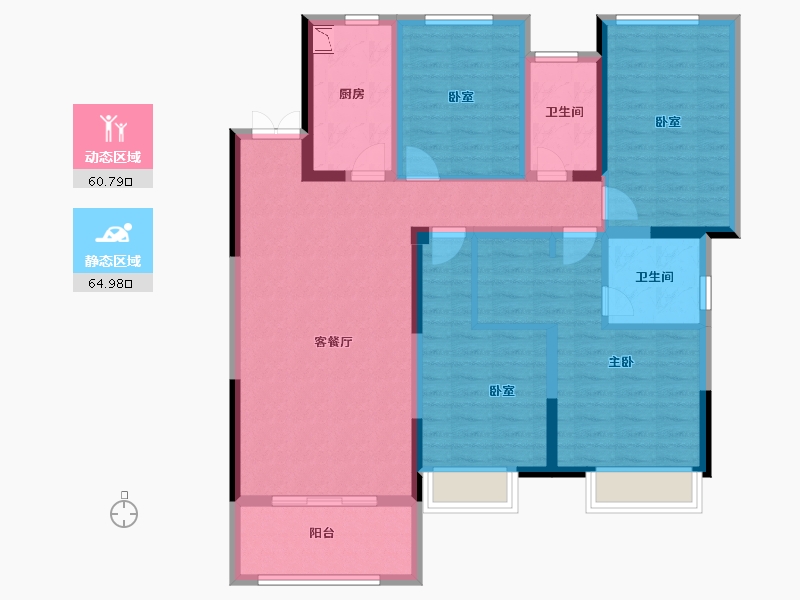 浙江省-丽水市-雅居乐・凯旋城-111.68-户型库-动静分区