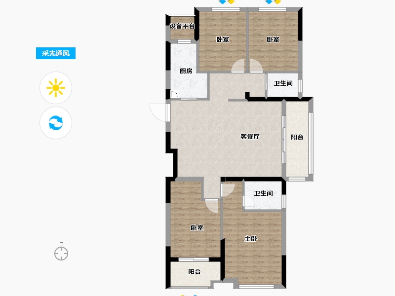 浙江省-丽水市-雅居乐・凯旋城-114.49-户型库-采光通风