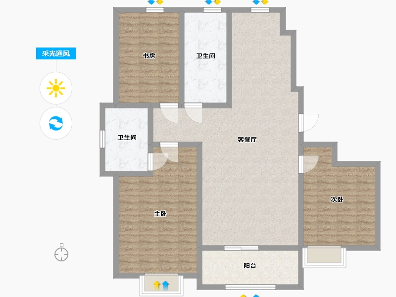 山东省-威海市-阳光海上城-120.00-户型库-采光通风