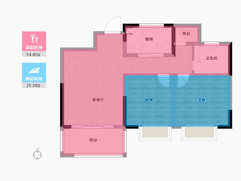 江西省-南昌市-绿地卢塞恩小镇-70.64-户型库-动静分区