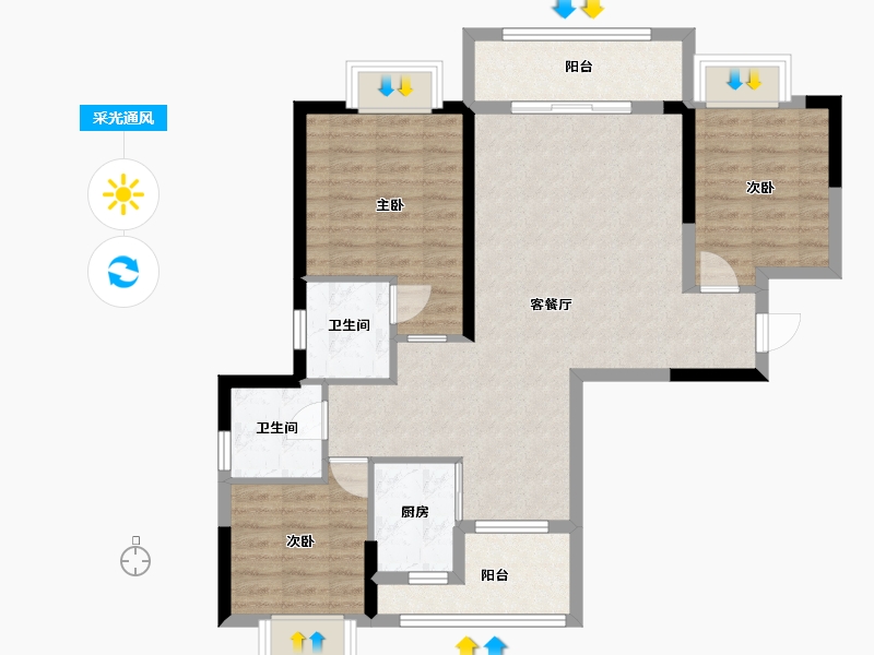 广西壮族自治区-北海市-贵玉苑-89.14-户型库-采光通风