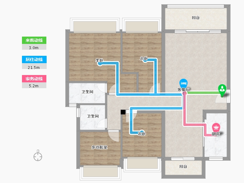 广东省-珠海市-碧桂园保利海悦天境花园-105.68-户型库-动静线