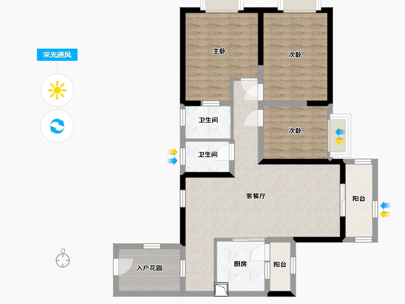 广东省-深圳市-深业东岭-87.11-户型库-采光通风