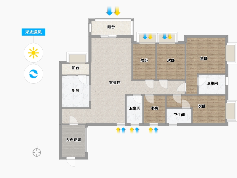 广东省-深圳市-深业东岭-115.69-户型库-采光通风