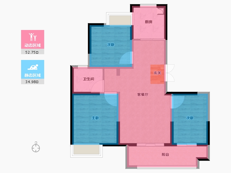 上海-上海市-朱泾名园-78.11-户型库-动静分区