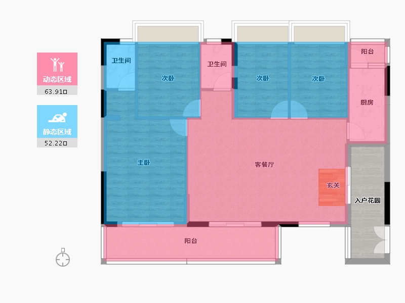 广东省-阳江市-中浠・富地泷湾-114.36-户型库-动静分区